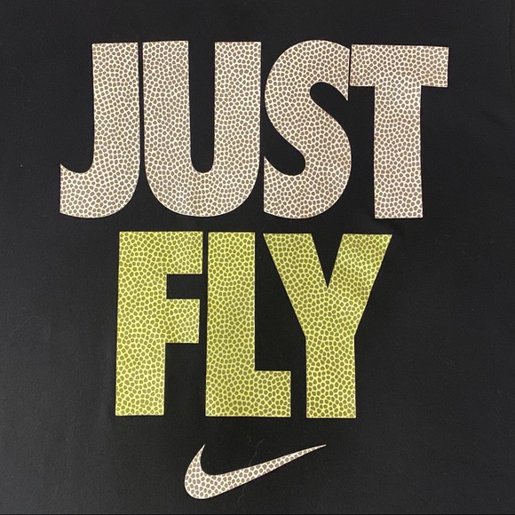 Nike Black Crewneck Just Fly Dri Fit Short Sleeve Tee Size Small - Picture 4 of 4